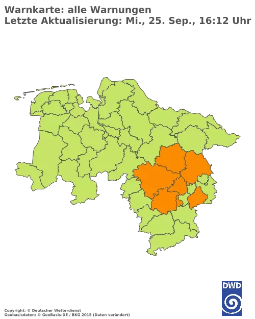 Aktuelle Wetterwarnungen für  Forchheim