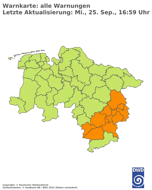 Aktuelle Wetterwarnungen für  Forchheim