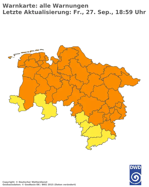 Aktuelle Wetterwarnungen für  Forchheim