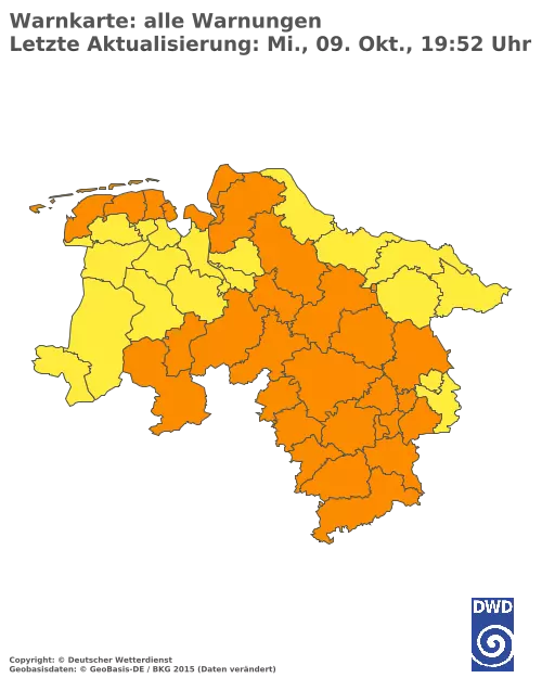 Aktuelle Wetterwarnungen für  Forchheim