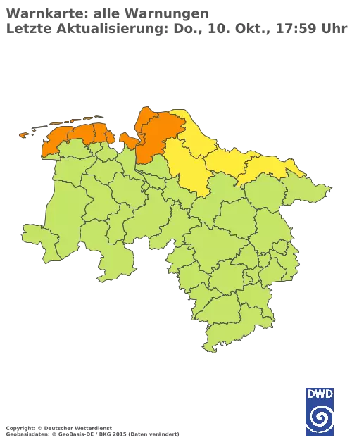 Aktuelle Wetterwarnungen für  Forchheim