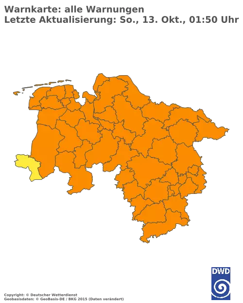 Aktuelle Wetterwarnungen für  Forchheim